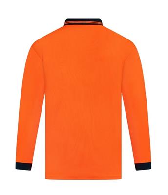 HI VIS LONG SLEEVE MICROMESH POLO TWO TONE