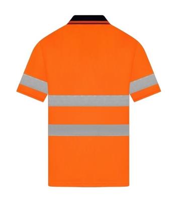 HI VIS SHORT SLEEVE MICROMESH POLO WITH REFLECTIVE TWO TONE