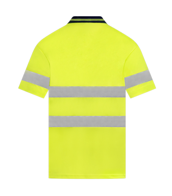 HI VIS SHORT SLEEVE MICROMESH POLO WITH REFLECTIVE TWO TONE