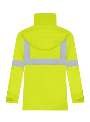 HI VIS RAIN BREATHABLE AND WATERPROOF STORM JACKET WITH REFLECTIVE