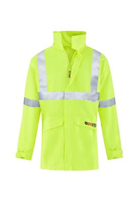 HI VIS RAIN BREATHABLE AND WATERPROOF STORM JACKET WITH REFLECTIVE