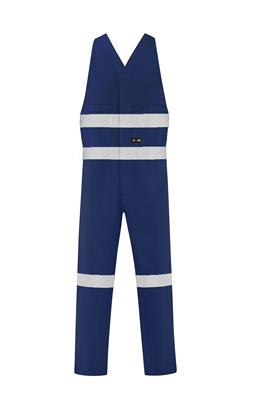 ACTION BACK 100% COTTON DRILL OVERALLS WITH REFLECTIVE