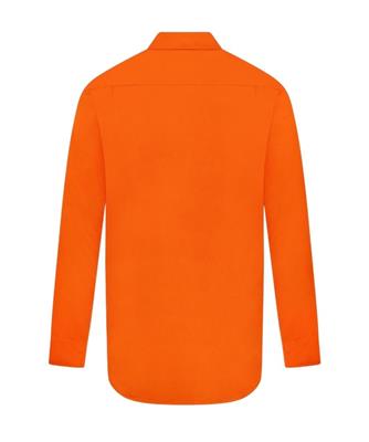 HI VIS LONG SLEEVE 100% COTTON DRILL SHIRT