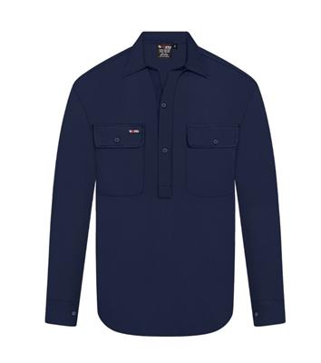 LONG SLEEVE CLOSED FRONT 100% COTTON DRILL SHIRT