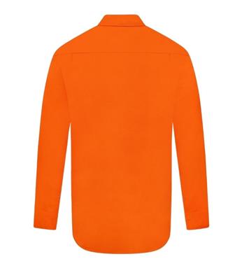 HI VIS LONG SLEEVE CLOSED FRONT 100% COTTON DRILL SHIRT