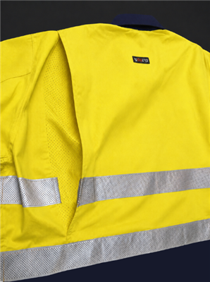 RIGGERS AIRFLEX LONG SLEEVE COTTON DRILL SHIRT WITH PERFORATED REFLECTIVE TWO TONE