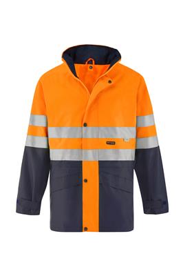HI VIS SAFETY JACKET WITH HOOP REFLECTIVE TWO TONE