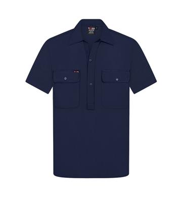 SHORT SLEEVE CLOSED FRONT 100% COTTON DRILL SHIRT
