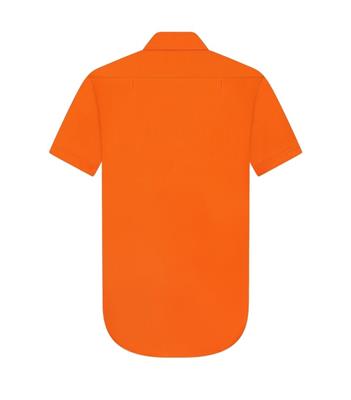 HI VIS SHORT SLEEVE CLOSED FRONT 100% COTTON DRILL SHIRT