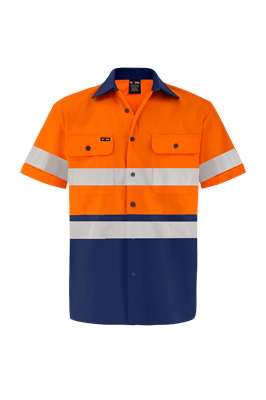 RIGGERS ULTRA COOL SHORT SLEEVE 100% COTTON VENTED SHIRT WITH REFLECTIVE