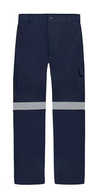 LIGHT WEIGHT 100% COTTON DRILL CARGO TROUSERS WITH REFLECTIVE