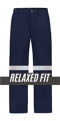 HEAVY WEIGHT 100% COTTON DRILL TROUSERS WITH REFLECTIVE