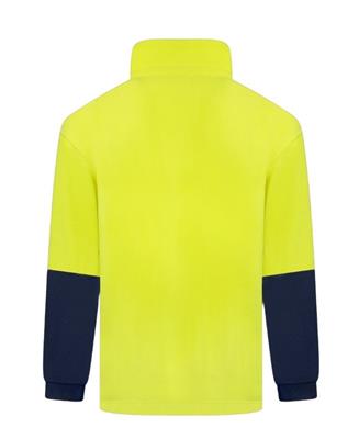 HI VIS HALF ZIP POLAR FLEECE WINDCHEATER TWO TONE
