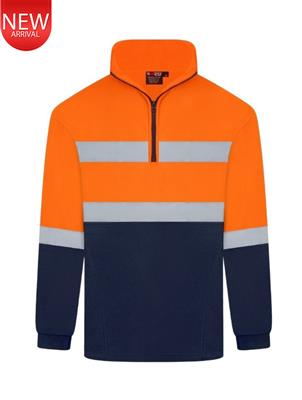 RIGGERS HI VIS HALF ZIP POLAR FLEECE WINDCHEATER WITH REFLECTIVE TWO TONE