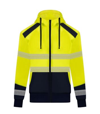 RIGGERS HIVIS FULL ZIP FLEECY HOODIE WITH BIOMOTION REFLECTIVE TWO TONE