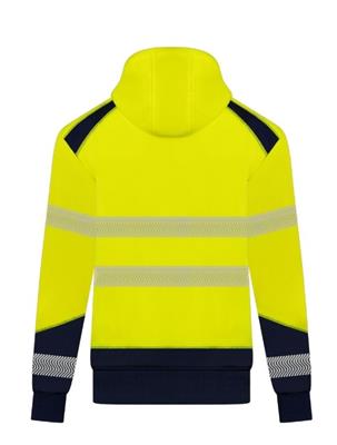 RIGGERS HIVIS FULL ZIP FLEECY HOODIE WITH BIOMOTION REFLECTIVE TWO TONE