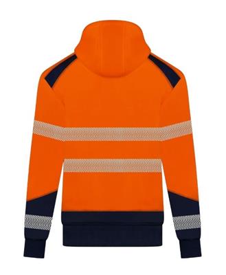 RIGGERS HIVIS HALF ZIP FLEECY HOODIE WITH BIOMOTION REFLECTIVE TWO TONE