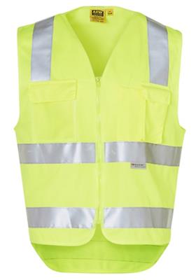 HI VIS SAFETY VEST WITH REFLECTIVE ZIP AND CHEST POCKETS + GKR LOGO