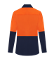 LADIES HI VIS ULTRA COOL LONG SLEEVE 100% COTTON VENTED SHIRT TWO TONE