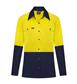 LADIES HI VIS ULTRA COOL LONG SLEEVE 100% COTTON VENTED SHIRT TWO TONE