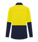 LADIES HI VIS ULTRA COOL LONG SLEEVE 100% COTTON VENTED SHIRT TWO TONE