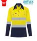 RIGGERS AIRFLEX LADIES LONG SLEEVE CLOSED FRONT COTTON DRILL SHIRT W/ PERFORATED REFLECTIVE TWO TONE