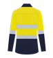 LADIES HI VIS ULTRA COOL LONG SLEEVE 100% COTTON VENTED SHIRT WITH REFLECTIVE TWO TONE