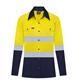 LADIES HI VIS LONG SLEEVE 100% COTTON DRILL SHIRT WITH REFLECTIVE TWO TONE