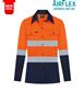 RIGGERS AIRFLEX LADIES LONG SLEEVE COTTON DRILL SHIRT WITH PERFORATED REFLECTIVE TWO TONE