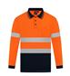 HI VIS LONG SLEEVE MICROMESH POLO WITH REFLECTIVE TWO TONE