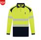 HI VIS LONG SLEEVE MICROMESH POLO WITH SEGMENTED REFLECTIVE TWO TONE