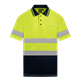 HI VIS SHORT SLEEVE MICROMESH POLO WITH REFLECTIVE TWO TONE