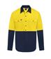 HI VIS ULTRA COOL LONG SLEEVE 100% COTTON VENTED SHIRT TWO TONE
