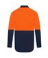 HI VIS ULTRA COOL LONG SLEEVE CLOSED FRONT 100% COTTON VENTED SHIRT TWO TONE