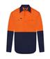 HI VIS ULTRA COOL LONG SLEEVE CLOSED FRONT 100% COTTON VENTED SHIRT TWO TONE