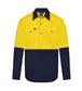 HI VIS ULTRA COOL LONG SLEEVE CLOSED FRONT 100% COTTON VENTED SHIRT TWO TONE