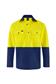 HI VIS LONG SLEEVE CLOSED FRONT 100% COTTON DRILL SHIRT TWO TONE