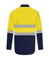 HI VIS LONG SLEEVE CLOSED FRONT 100% COTTON DRILL SHIRT WITH REFLECTIVE TWO TONE