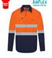 RIGGERS AIRFLEX LONG SLEEVE CLOSED FRONT COTTON DRILL SHIRT WITH PERFORATED REFLECTIVE TWO TONE