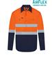 RIGGERS AIRFLEX LONG SLEEVE CLOSED FRONT COTTON DRILL SHIRT WITH PERFORATED REFLECTIVE TWO TONE