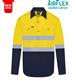 RIGGERS AIRFLEX LONG SLEEVE CLOSED FRONT COTTON DRILL SHIRT WITH PERFORATED REFLECTIVE TWO TONE