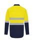 HI VIS ULTRA COOL LONG SLEEVE 100% COTTON VENTED SHIRT WITH REFLECTIVE TWO TONE