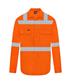 HI VIS LONG SLEEVE 100% COTTON DRILL SHIRT WITH X STYLE REFLECTIVE
