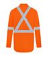 HI VIS LONG SLEEVE 100% COTTON DRILL SHIRT WITH X STYLE REFLECTIVE