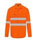 HI VIS LONG SLEEVE 100% COTTON DRILL SHIRT WITH REFLECTIVE