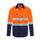 HI VIS LONG SLEEVE 100% COTTON DRILL SHIRT WITH REFLECTIVE TWO TONE