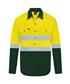 HI VIS LONG SLEEVE 100% COTTON DRILL SHIRT WITH REFLECTIVE TWO TONE