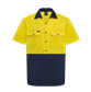 HI VIS SHORT SLEEVE 100% COTTON DRILL SHIRT TWO TONE