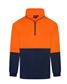 HI VIS HALF ZIP POLAR FLEECE WINDCHEATER TWO TONE
